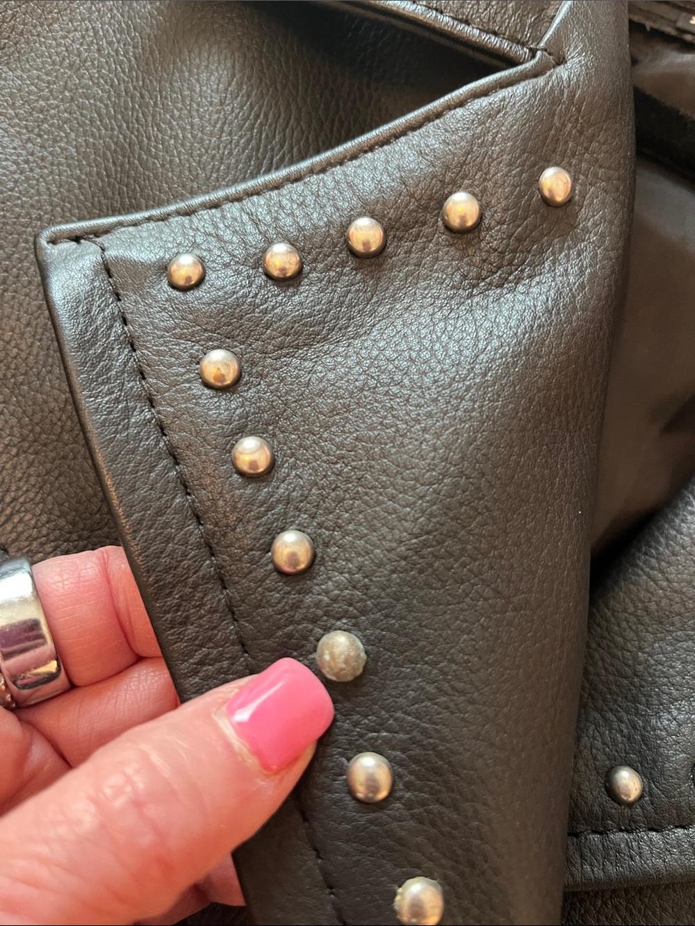 Jamin Leather Moto Studded Leather Jacket - Picture 14 of 16